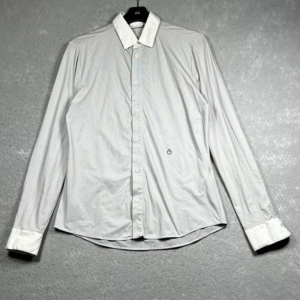 Cavalleria Toscana Gray/ White Long Sleeve Show Shirt Women’s Size 39 (Large)